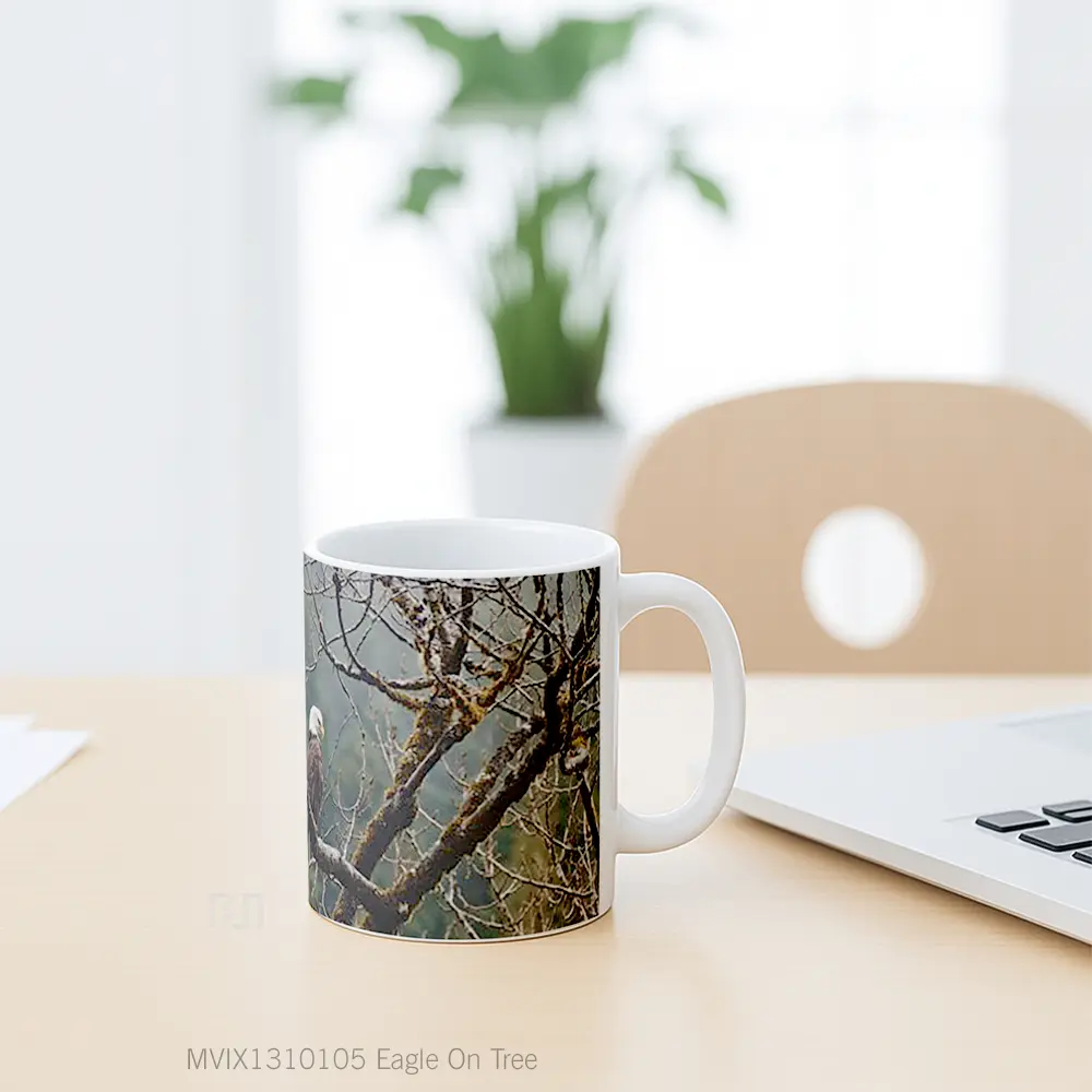 Mug Eagle On Tree Gelas Hewan Lucu - All-side / Desain