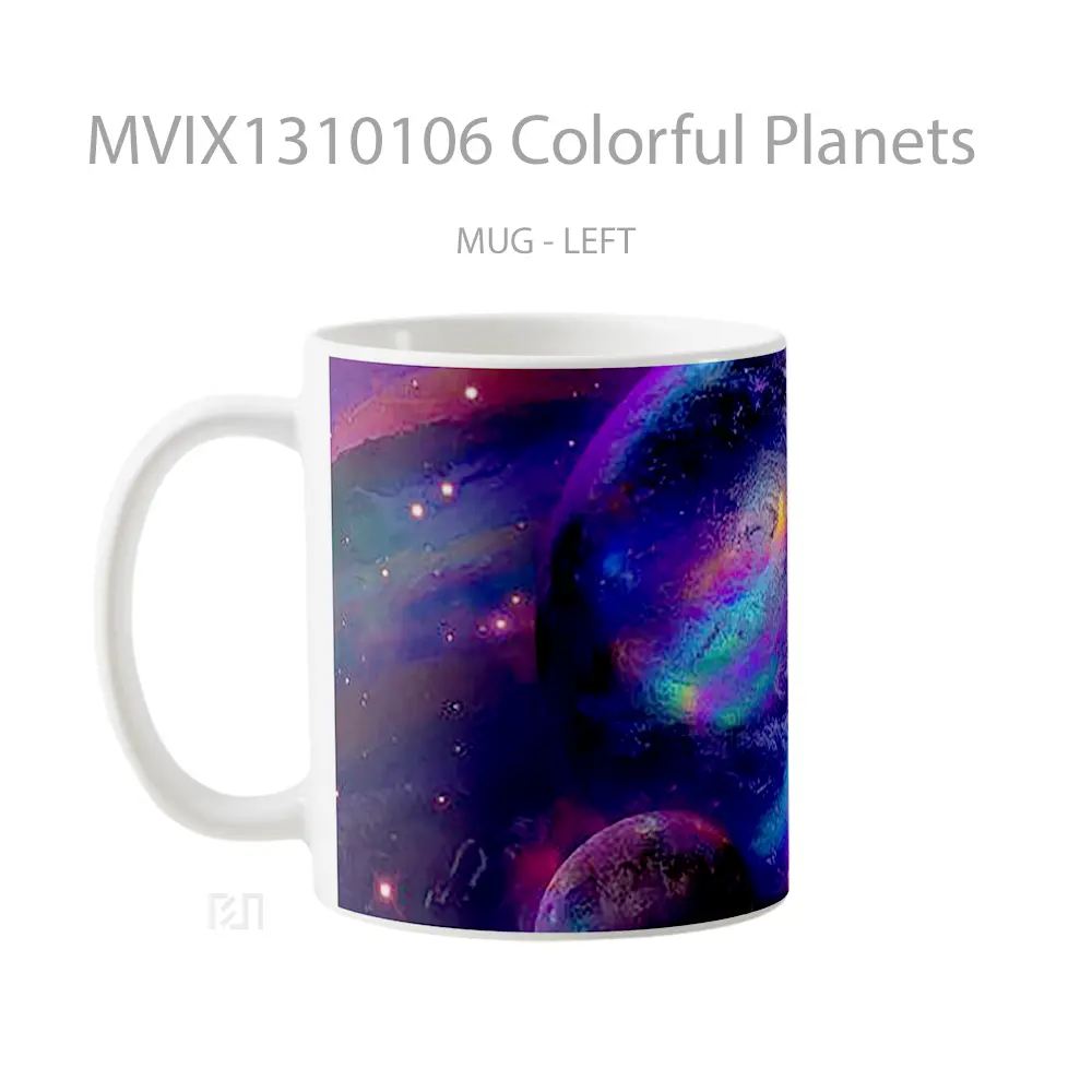 Mug Colorful Planets Gelas Astronomi - All-side / Desain