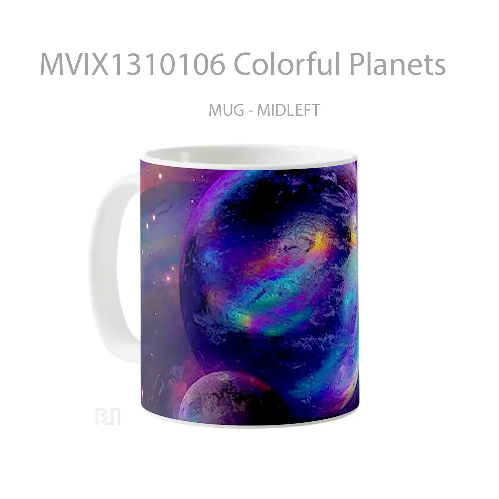 Mug Colorful Planets Gelas Astronomi - All-side / Desain