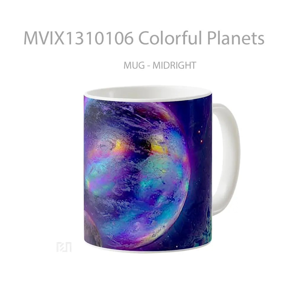 Mug Colorful Planets Gelas Astronomi - All-side / Desain
