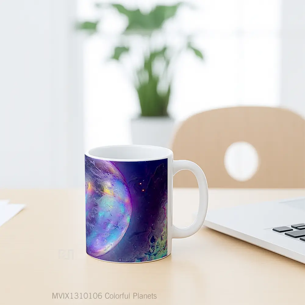 Mug Colorful Planets Gelas Astronomi - All-side / Desain