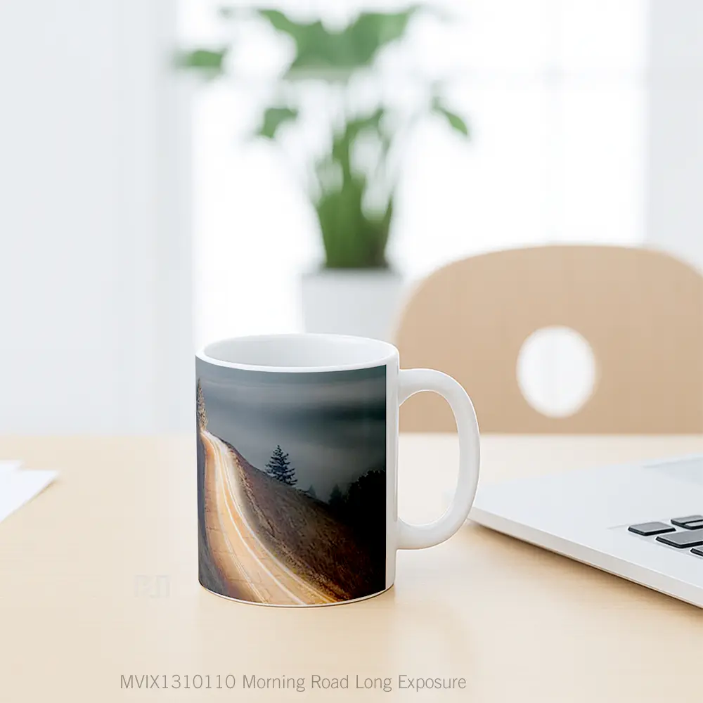 Mug Morning Road Long Exposure Gelas Keramik Unik - All-side / Desain