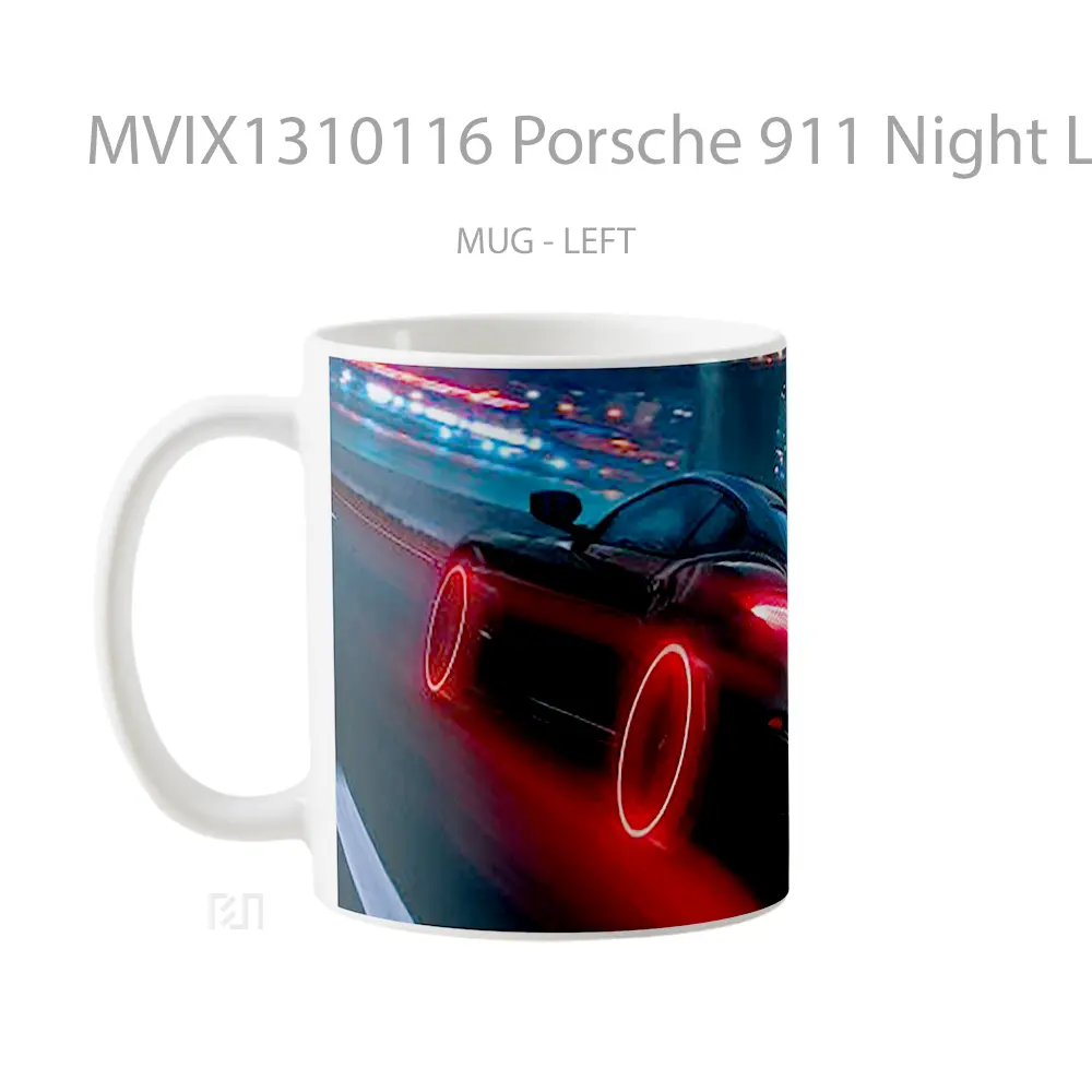 Mug Porsche 911 Night Life Cangkir Mobil - All-side / Desain