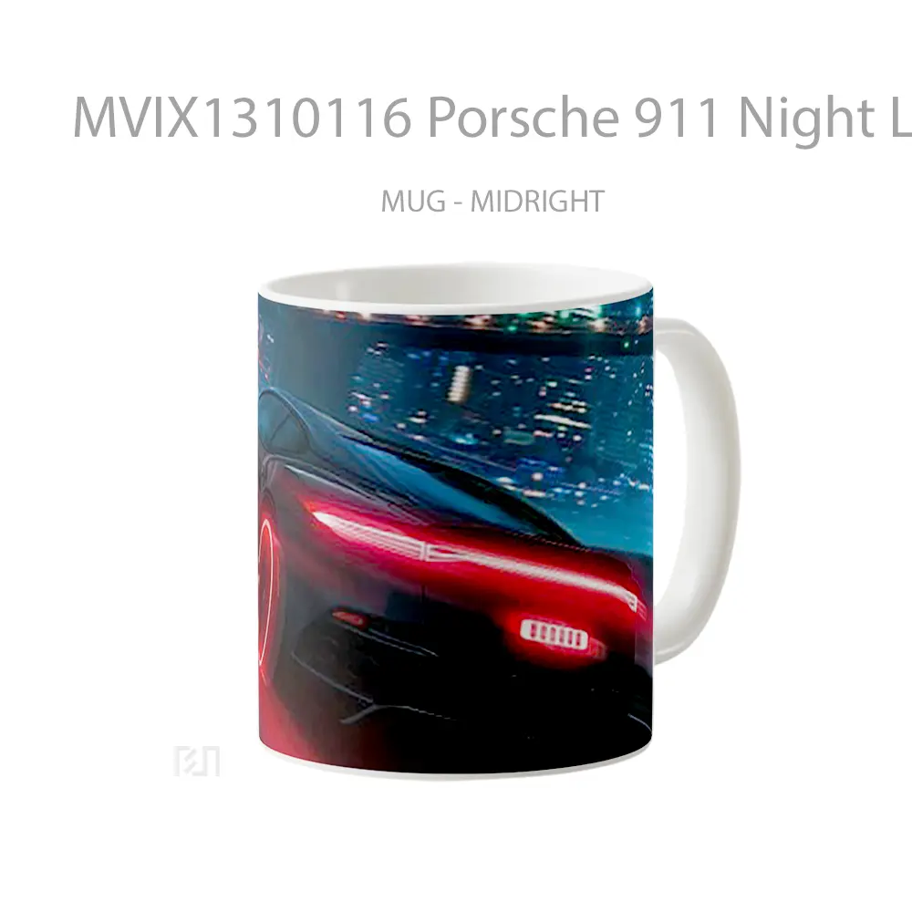 Mug Porsche 911 Night Life Cangkir Mobil - All-side / Desain