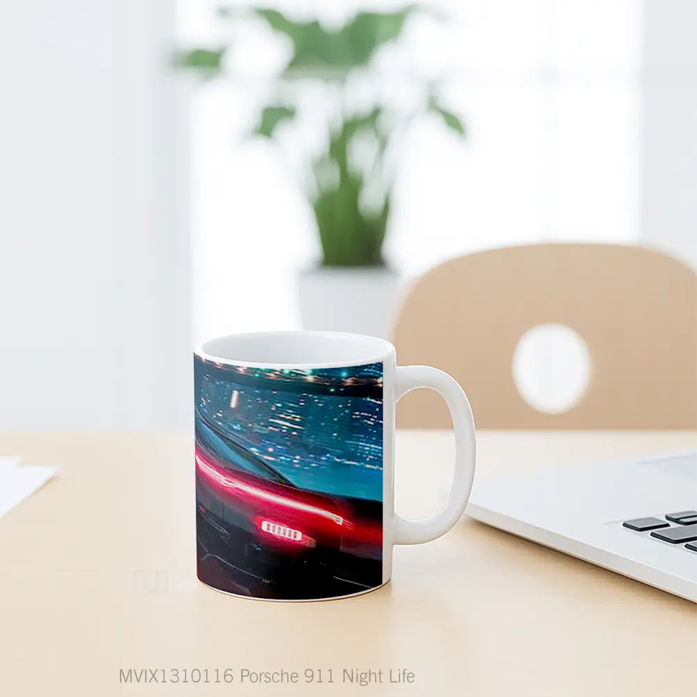 Mug Porsche 911 Night Life Cangkir Mobil - All-side / Desain