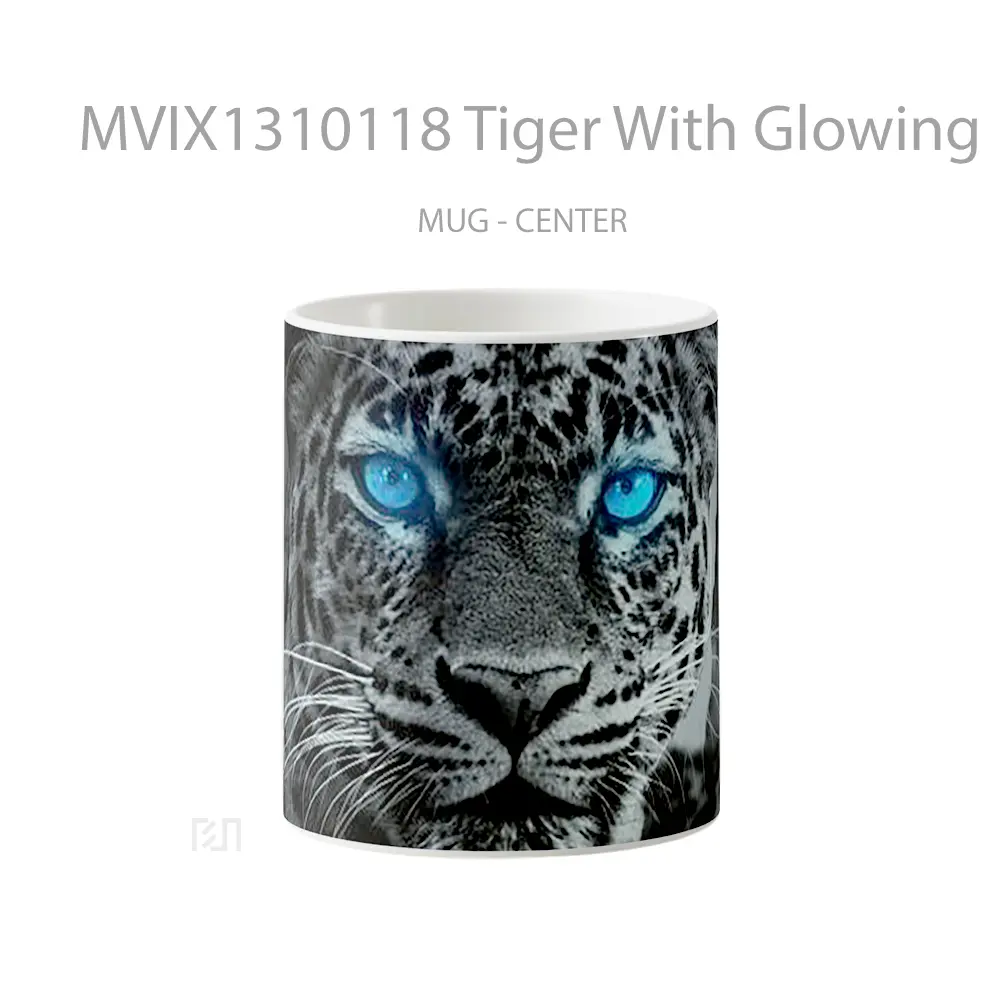Mug Tiger With Glowing Blue Eyes Gelas Hewan Lucu