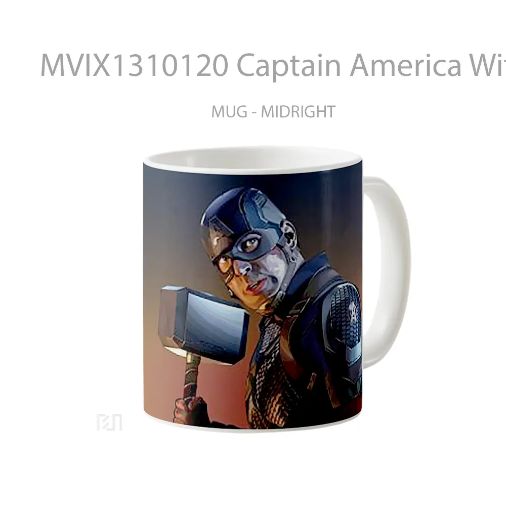 Mug Captain America With Hammer Gelas Superhero - All-side / Desain
