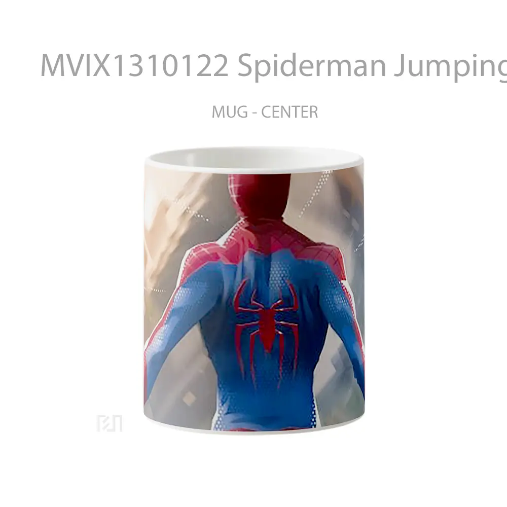 Mug Spiderman Jumping Out Of Buildings Gelas Superhero