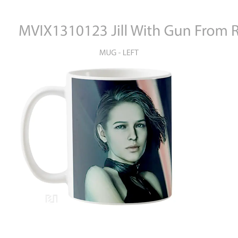 Mug Jill With Gun From Resident Evil Cangkir Gamer - All-side / Desain