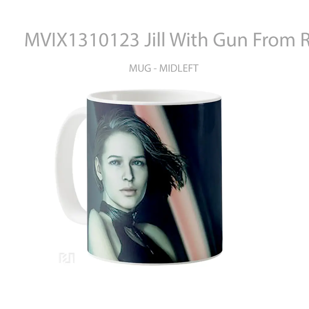 Mug Jill With Gun From Resident Evil Cangkir Gamer - All-side / Desain