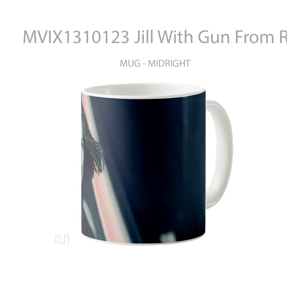 Mug Jill With Gun From Resident Evil Cangkir Gamer - All-side / Desain