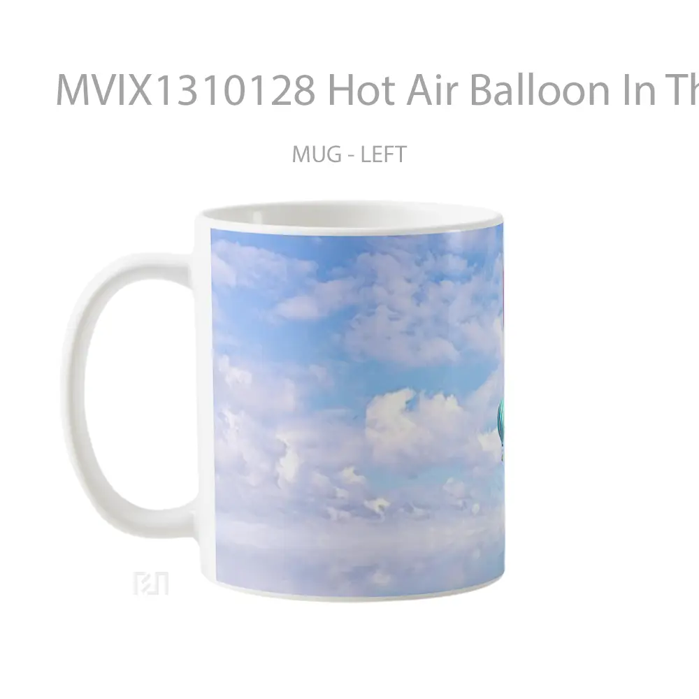 Mug Hot Air Balloon In The Clouds Gelas Pemandangan Alam - All-side / Desain
