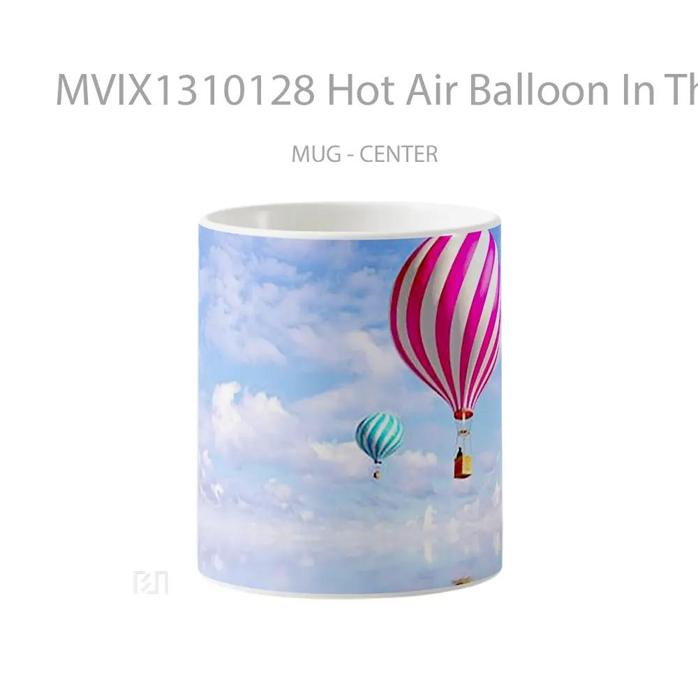 Mug Hot Air Balloon In The Clouds Gelas Pemandangan Alam