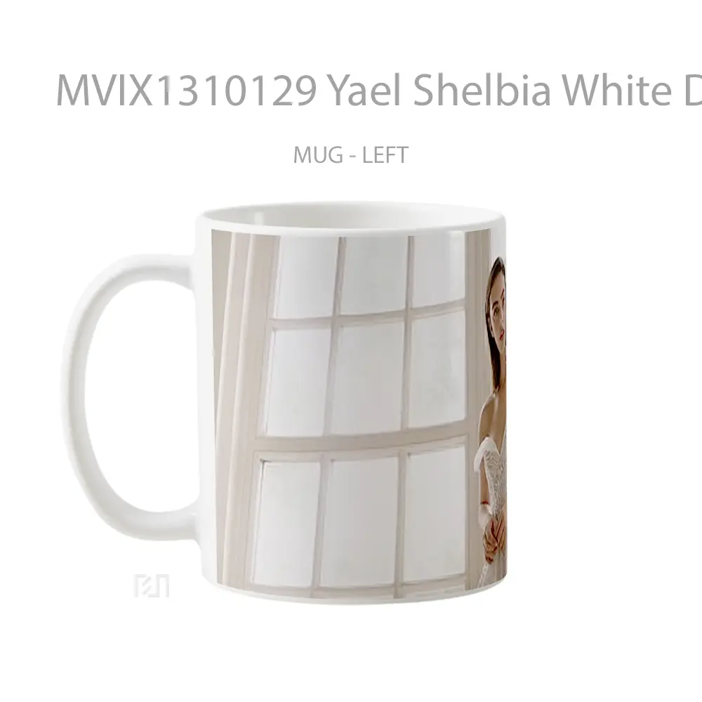 Mug Yael Shelbia White Dress Gelas Keramik Unik - All-side / Desain