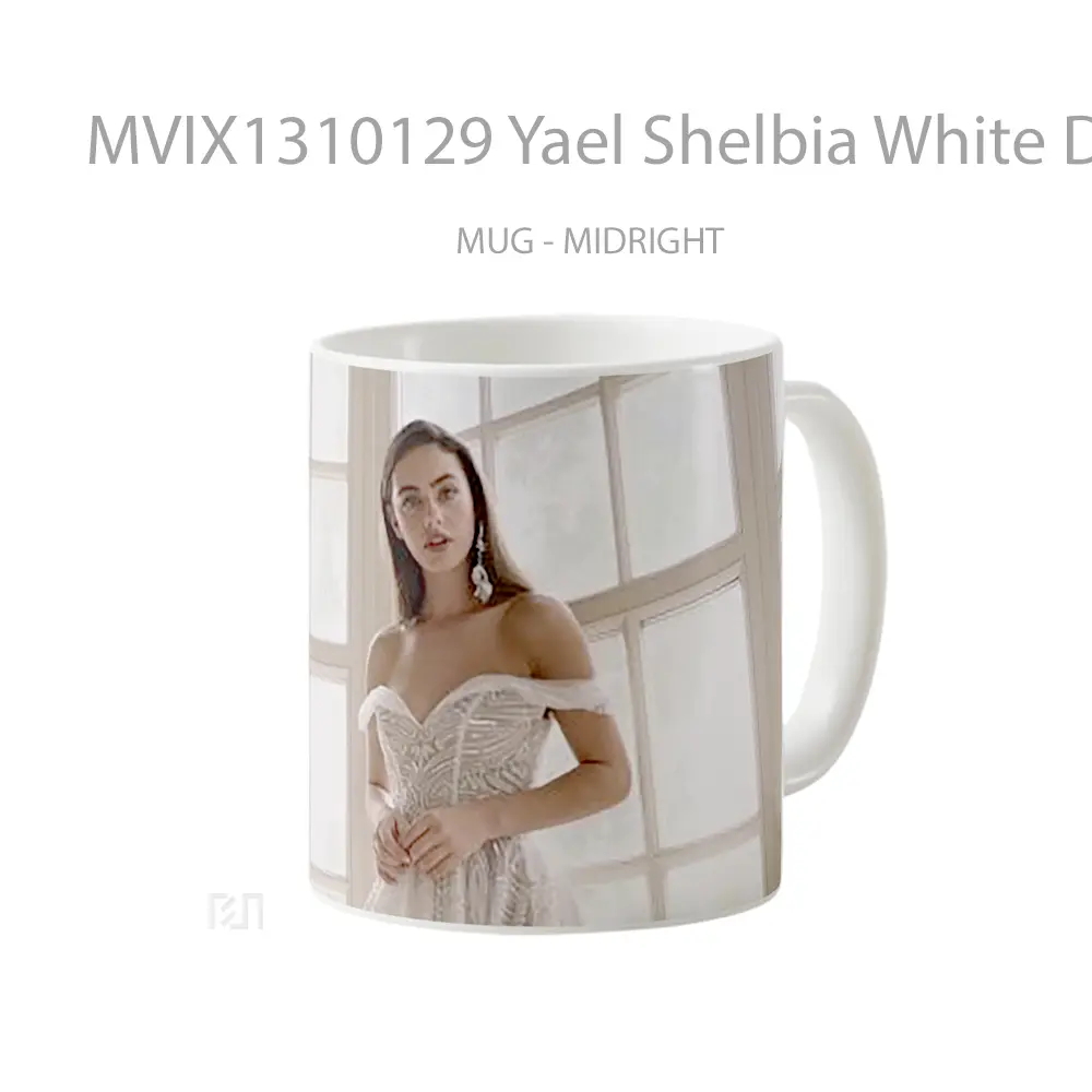 Mug Yael Shelbia White Dress Gelas Keramik Unik - All-side / Desain