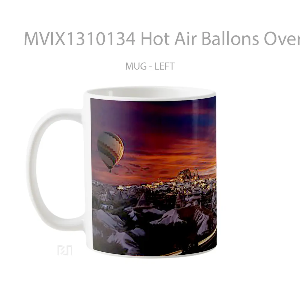 Mug Hot Air Ballons Over Goreme Gelas Keramik Unik - All-side / Desain