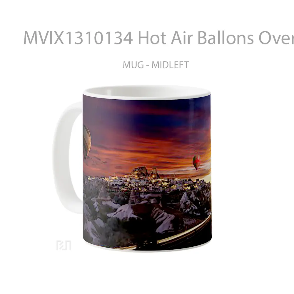 Mug Hot Air Ballons Over Goreme Gelas Keramik Unik - All-side / Desain