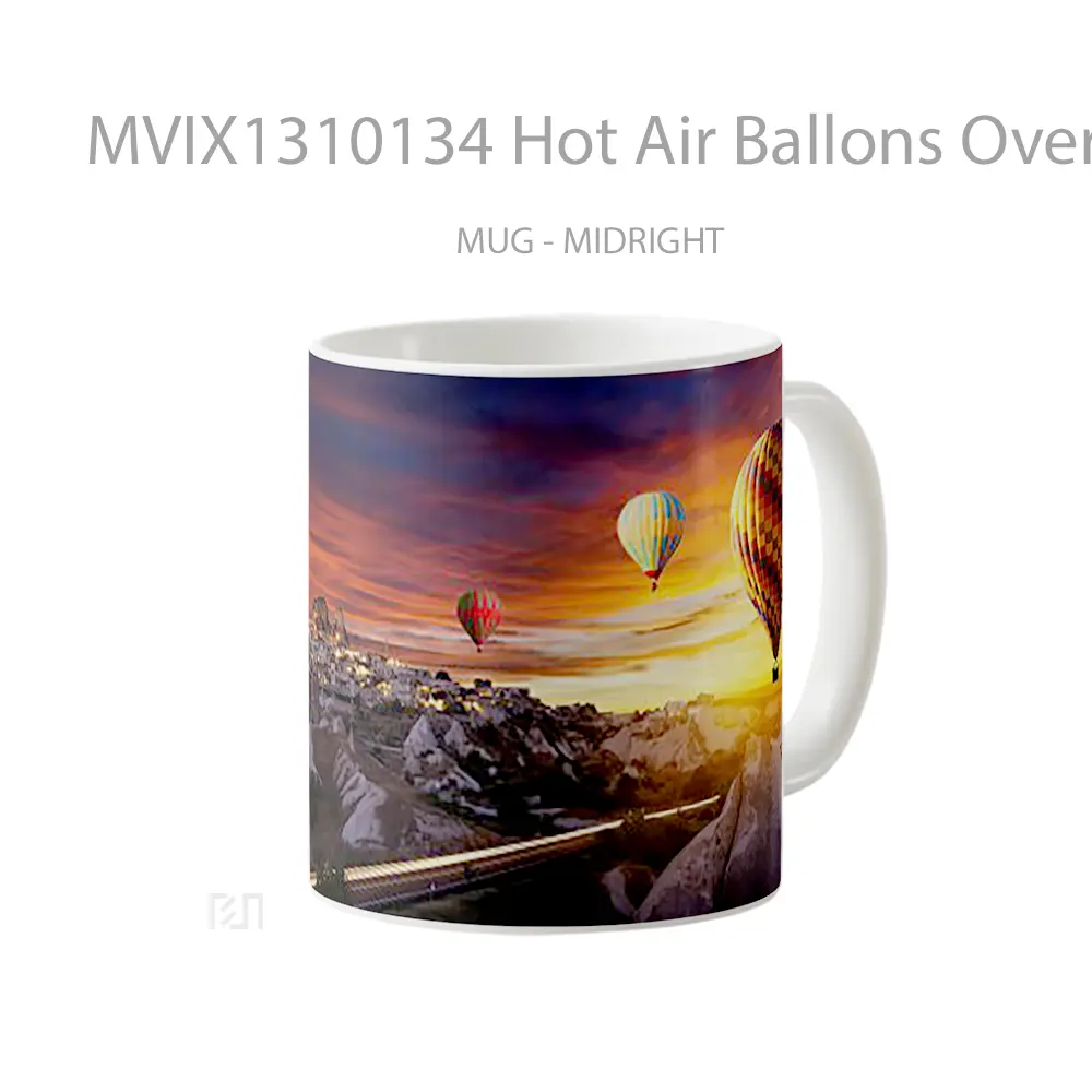 Mug Hot Air Ballons Over Goreme Gelas Keramik Unik - All-side / Desain