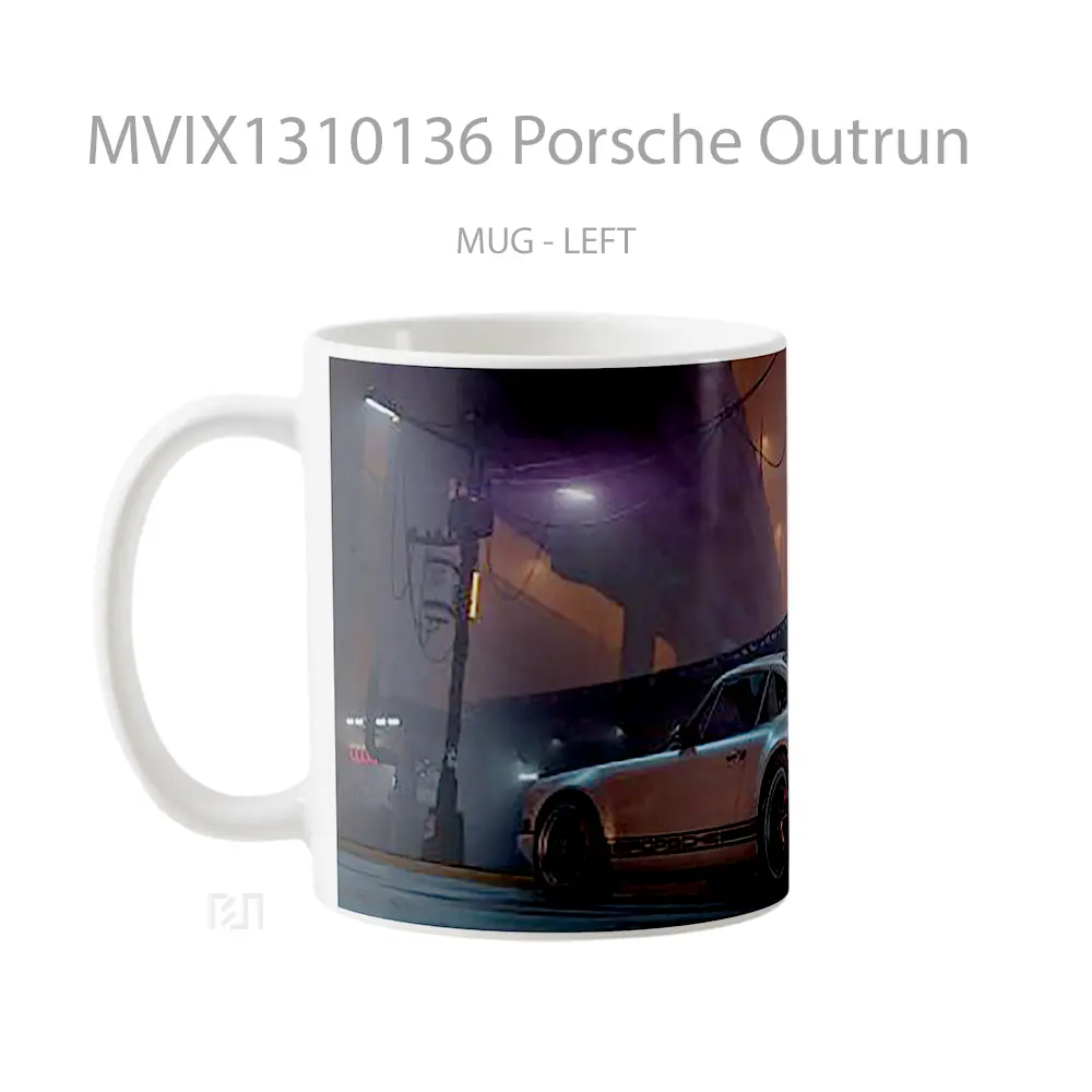 Mug Porsche Outrun Cangkir Mobil - All-side / Desain
