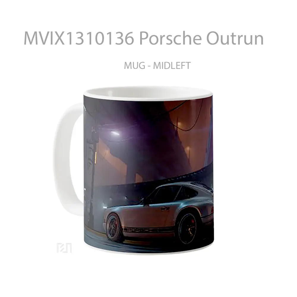 Mug Porsche Outrun Cangkir Mobil - All-side / Desain
