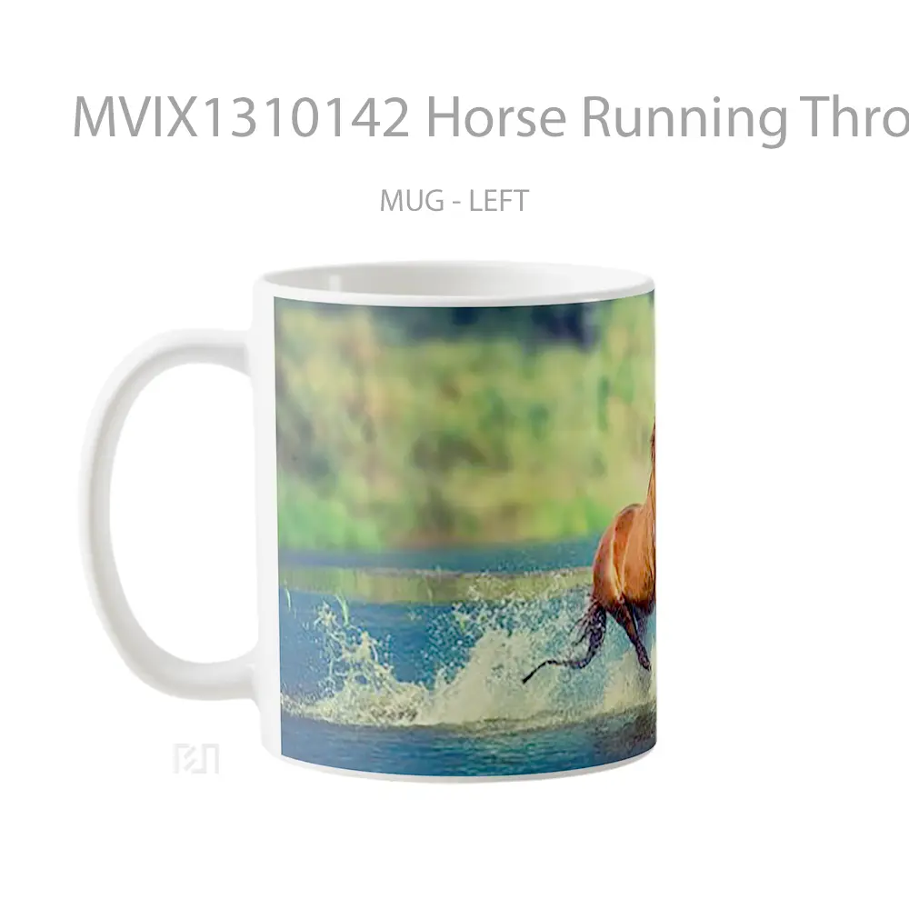 Mug Horse Running Through Water Gelas Hewan Lucu - All-side / Desain