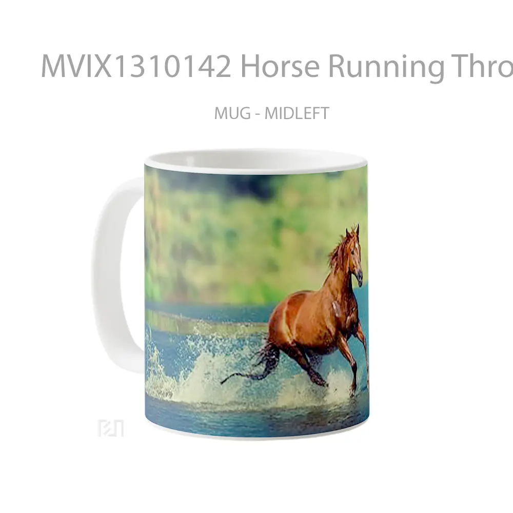 Mug Horse Running Through Water Gelas Hewan Lucu - All-side / Desain