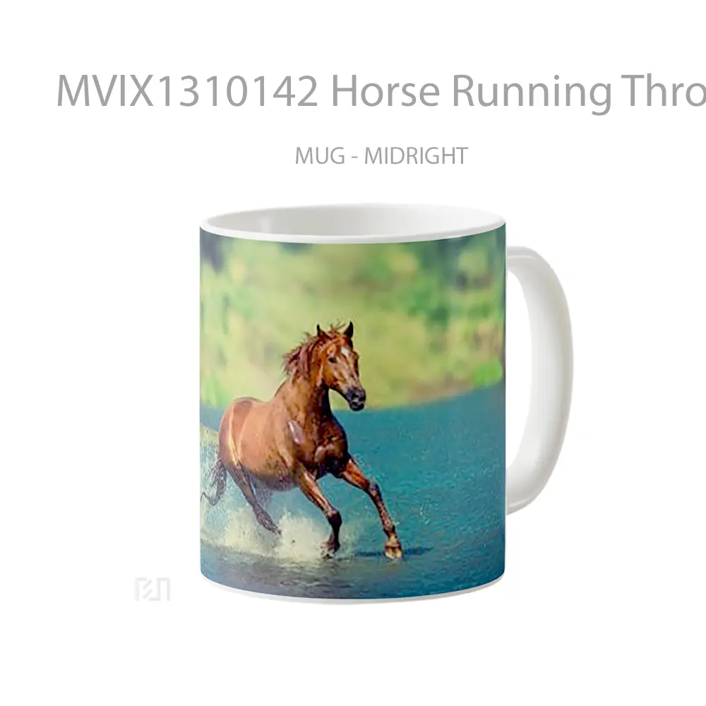 Mug Horse Running Through Water Gelas Hewan Lucu - All-side / Desain
