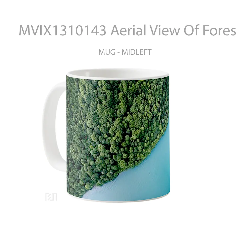 Mug Aerial View Of Forest And Lake Gelas Pemandangan Alam - All-side / Desain
