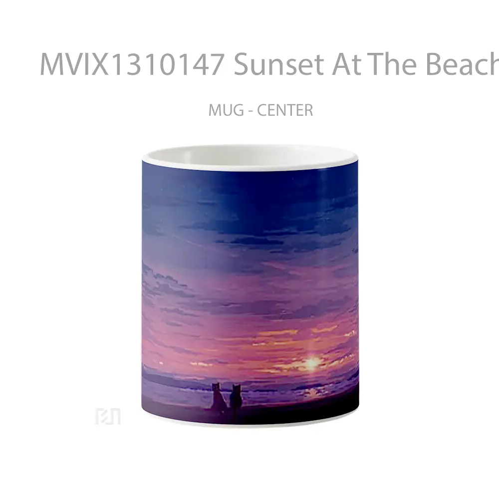 Mug Sunset At The Beach Digital Art Gelas Pemandangan Alam