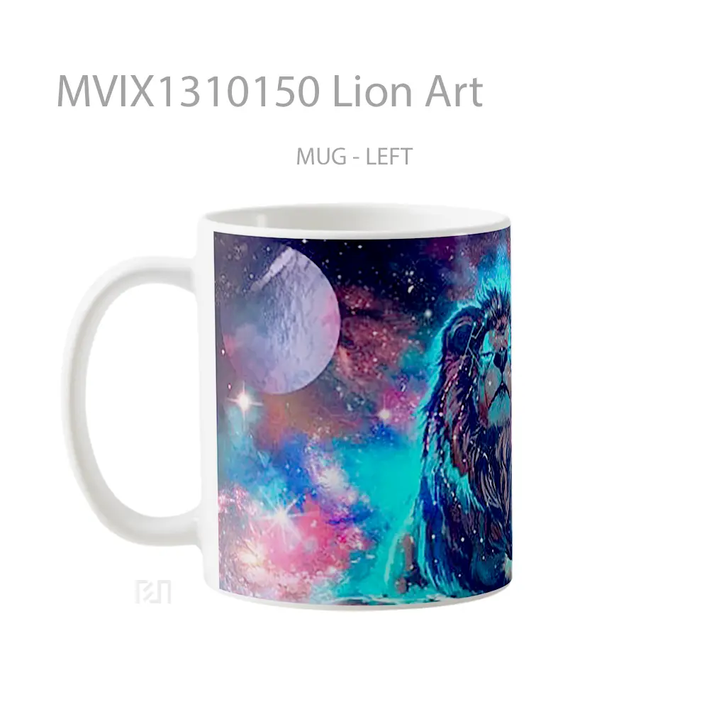Mug Lion Art Gelas Hewan Lucu - All-side / Desain