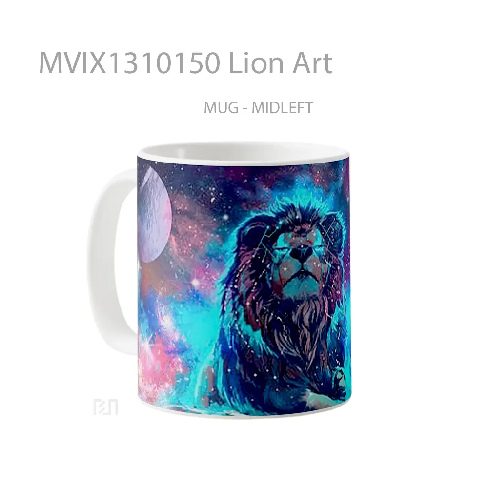 Mug Lion Art Gelas Hewan Lucu - All-side / Desain