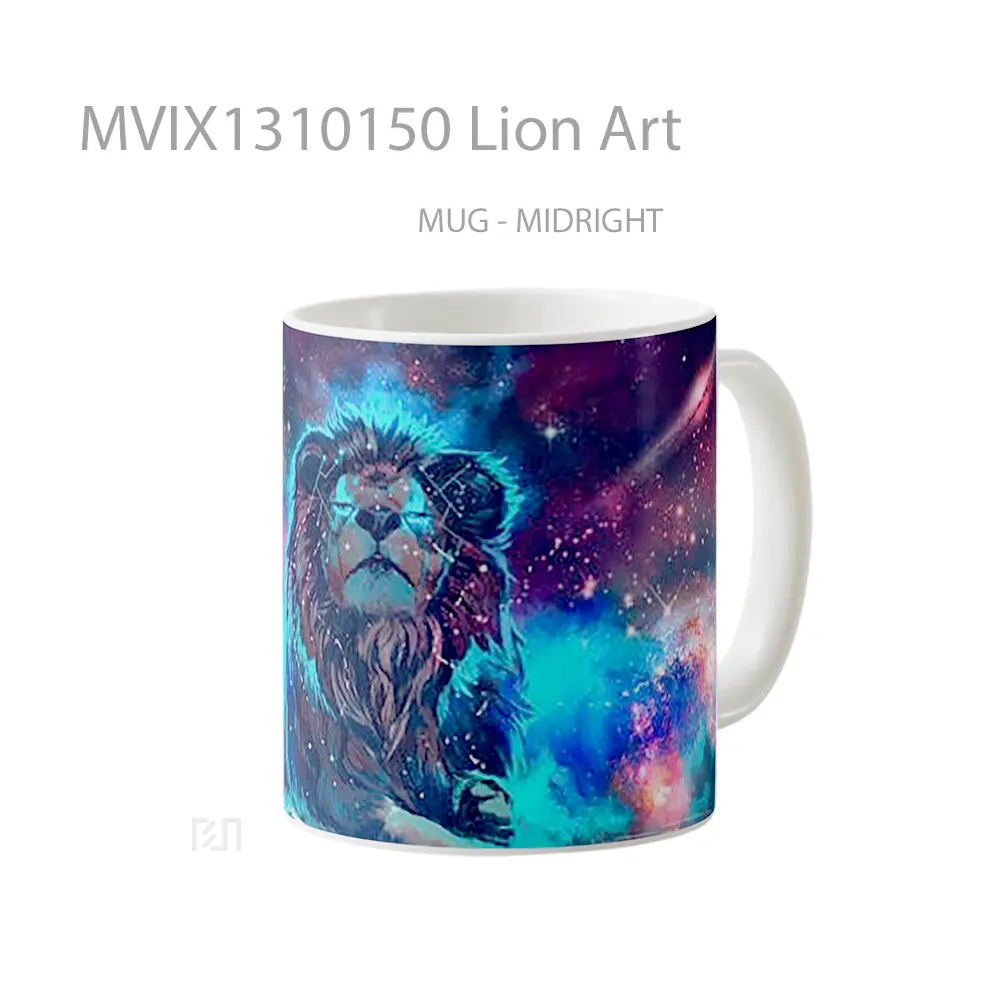 Mug Lion Art Gelas Hewan Lucu - All-side / Desain