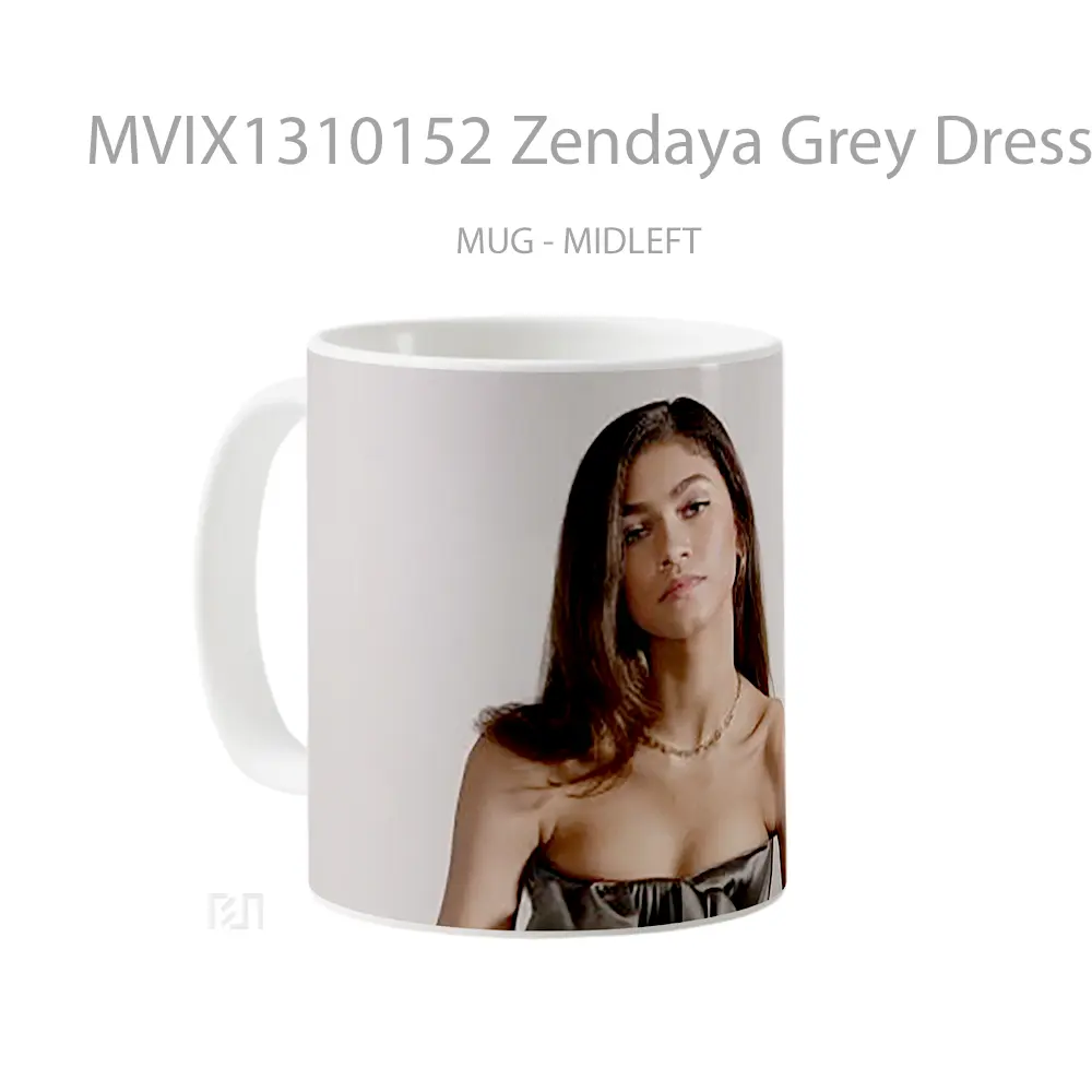 Mug Zendaya Grey Dress Gelas Selebriti - All-side / Desain