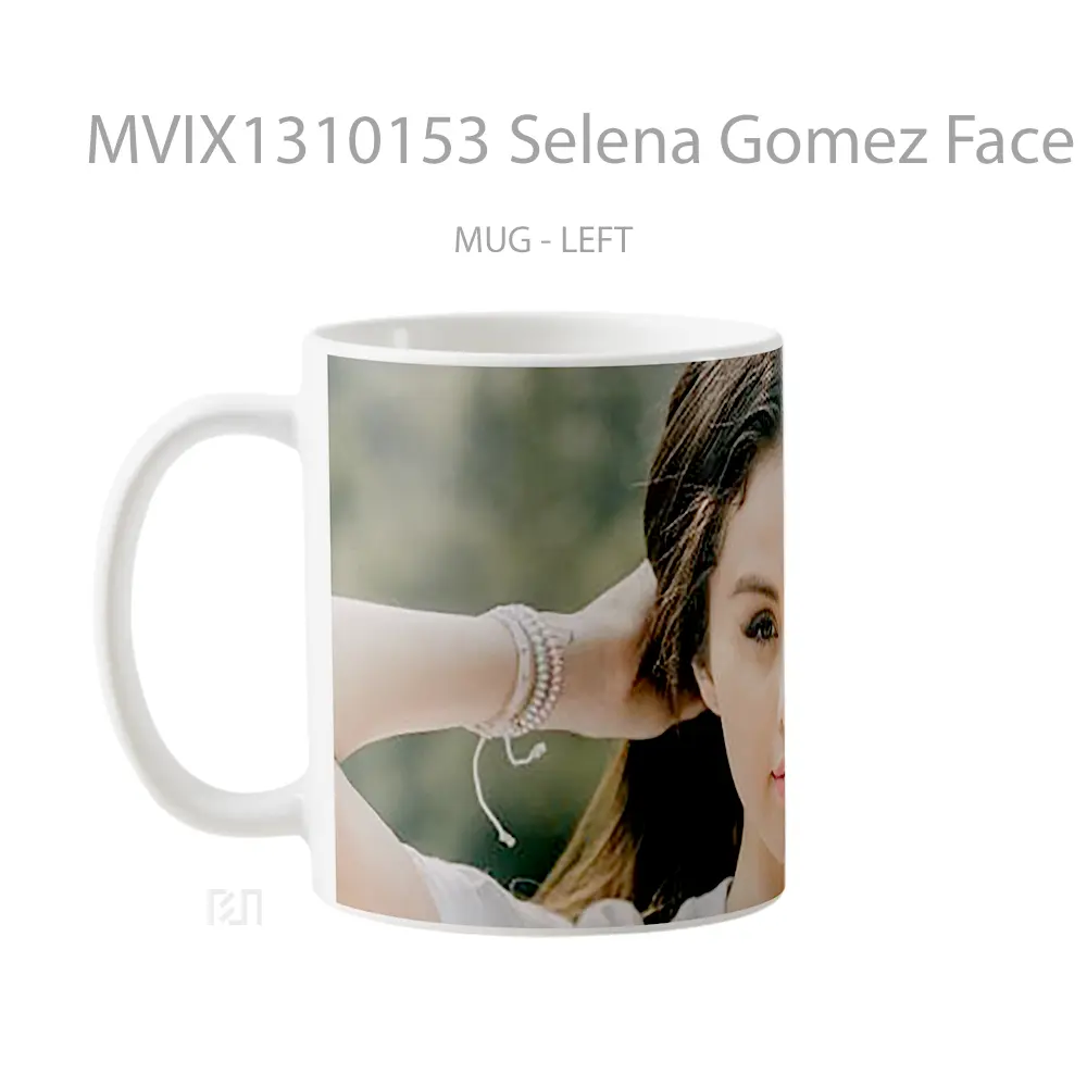 Mug Selena Gomez Face With Makeup Gelas Selebriti - All-side / Desain