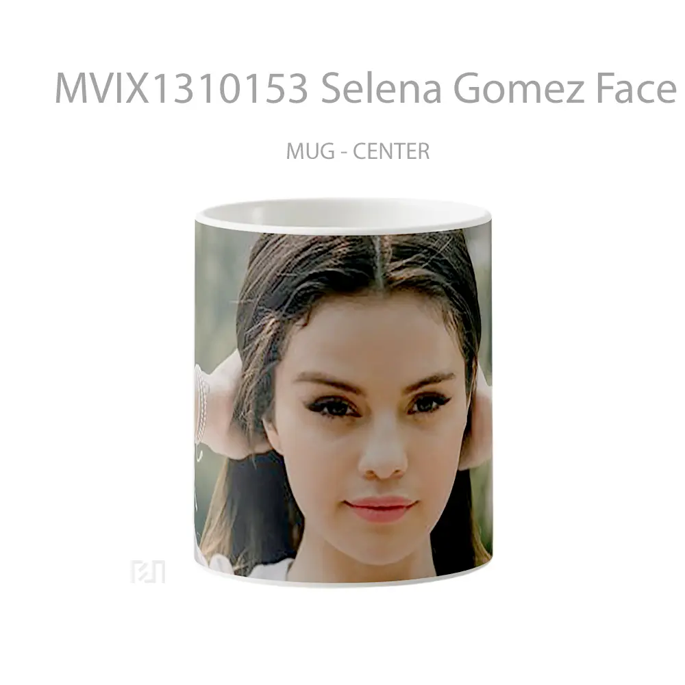 Mug Selena Gomez Face With Makeup Gelas Selebriti