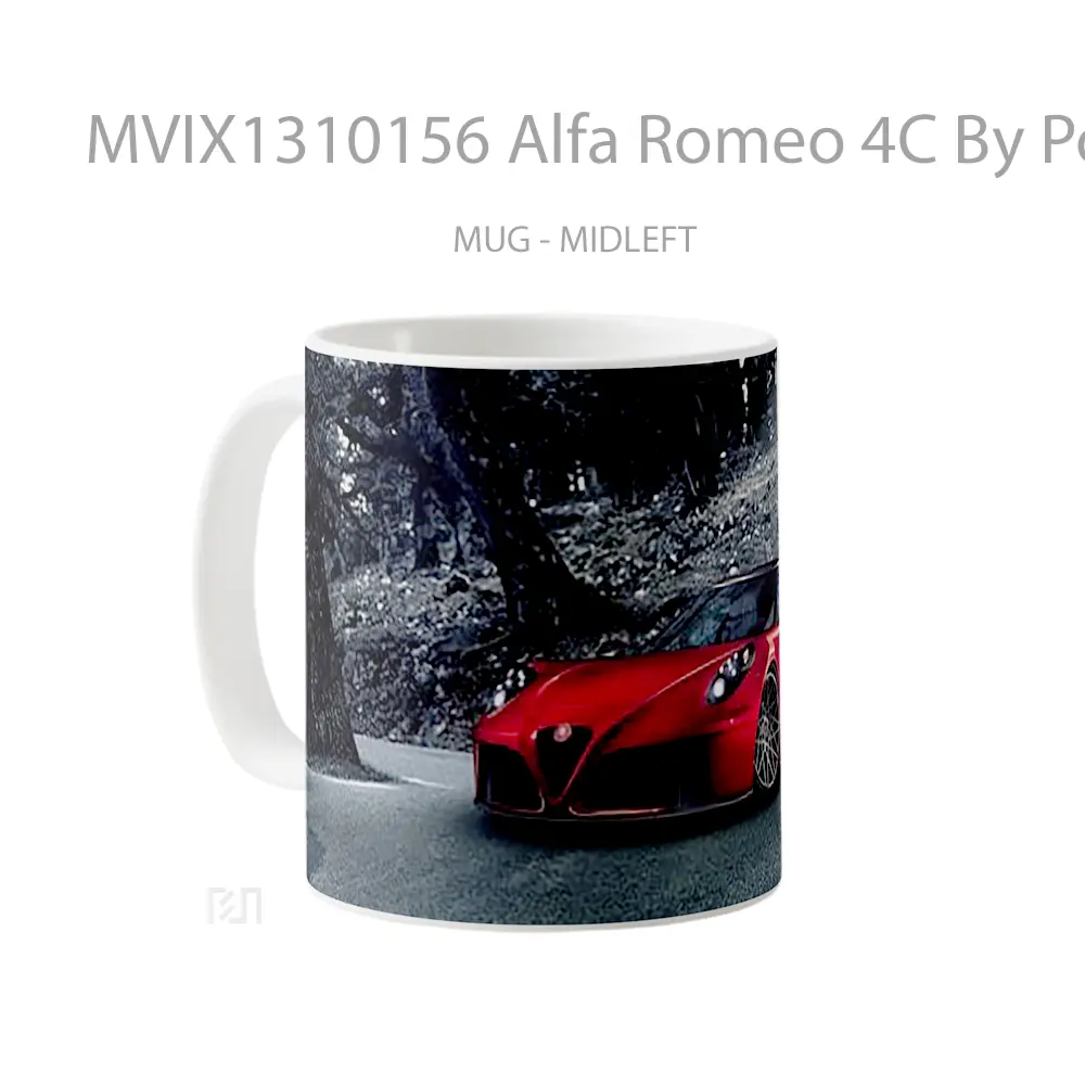 Mug Alfa Romeo 4C By Pogea Racing Cangkir Mobil - All-side / Desain