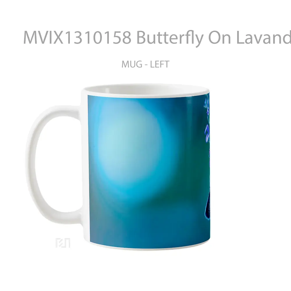 Mug Butterfly On Lavander Gelas Hewan Lucu - All-side / Desain