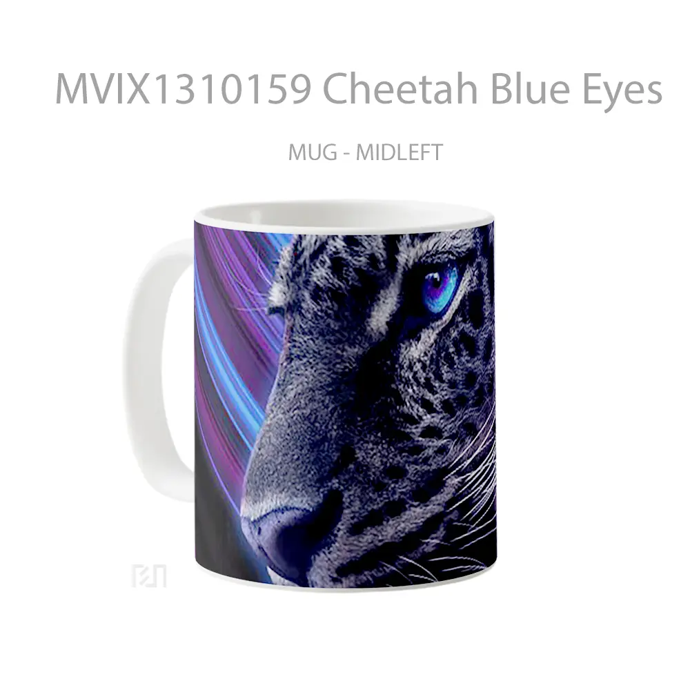 Mug Cheetah Blue Eyes Gelas Keramik Unik - All-side / Desain