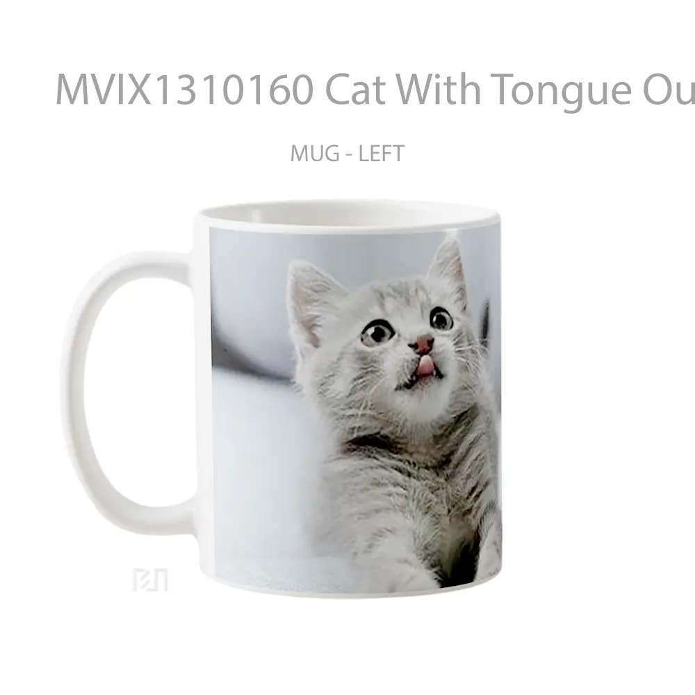 Mug Cat With Tongue Out Gelas Hewan Lucu - All-side / Desain