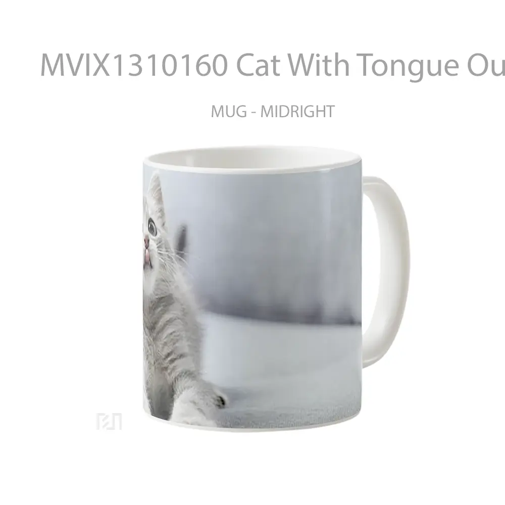 Mug Cat With Tongue Out Gelas Hewan Lucu - All-side / Desain