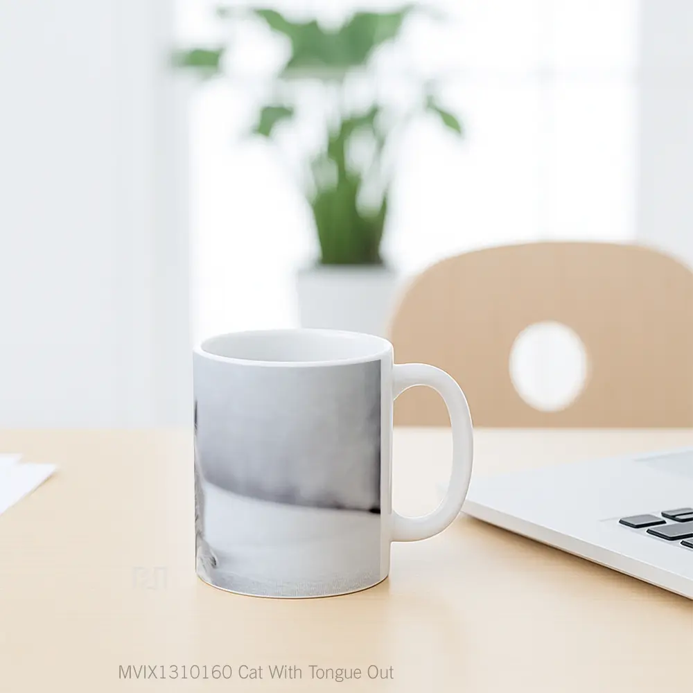 Mug Cat With Tongue Out Gelas Hewan Lucu - All-side / Desain