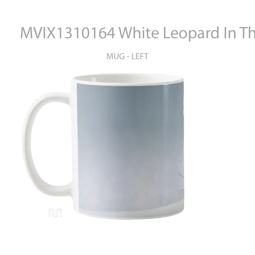 Mug White Leopard In The Snow Gelas Pemandangan Alam - All-side / Desain