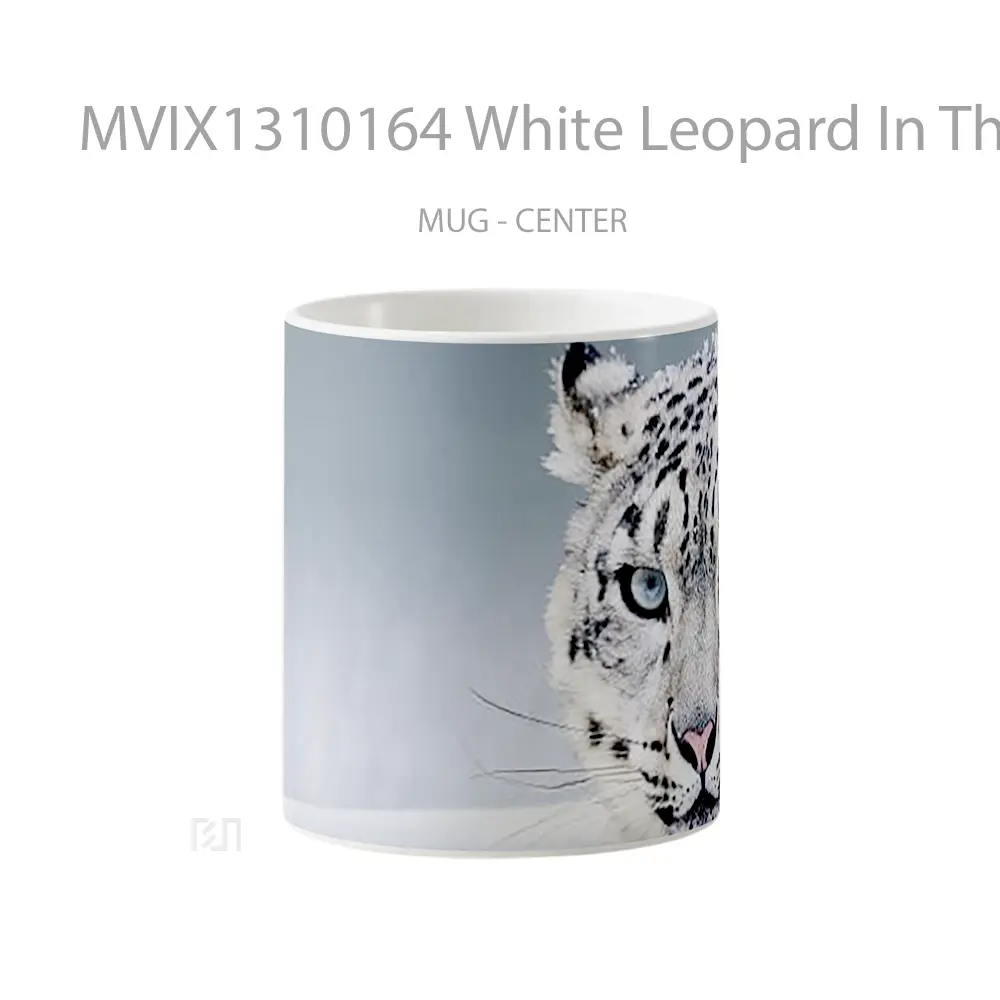 Mug White Leopard In The Snow Gelas Pemandangan Alam