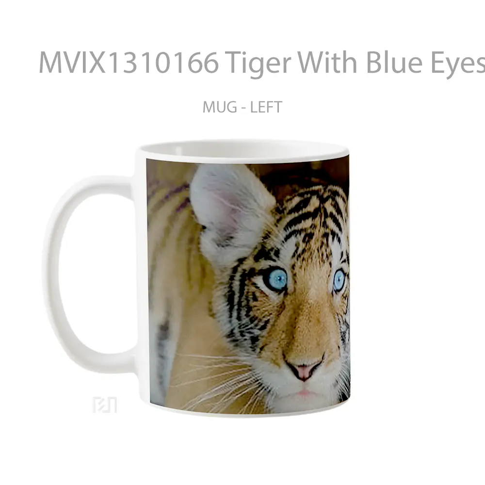 Mug Tiger With Blue Eyes Gelas Hewan Lucu - All-side / Desain