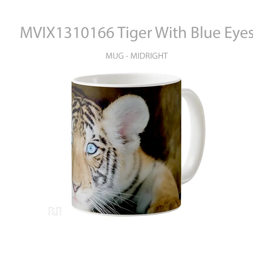 Mug Tiger With Blue Eyes Gelas Hewan Lucu - All-side / Desain