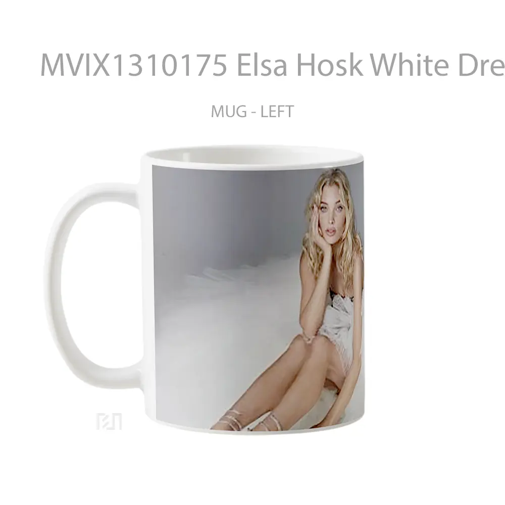 Mug Elsa Hosk White Dress Gelas Keramik Unik - All-side / Desain