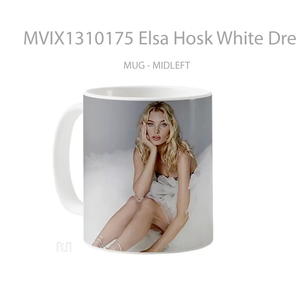 Mug Elsa Hosk White Dress Gelas Keramik Unik - All-side / Desain