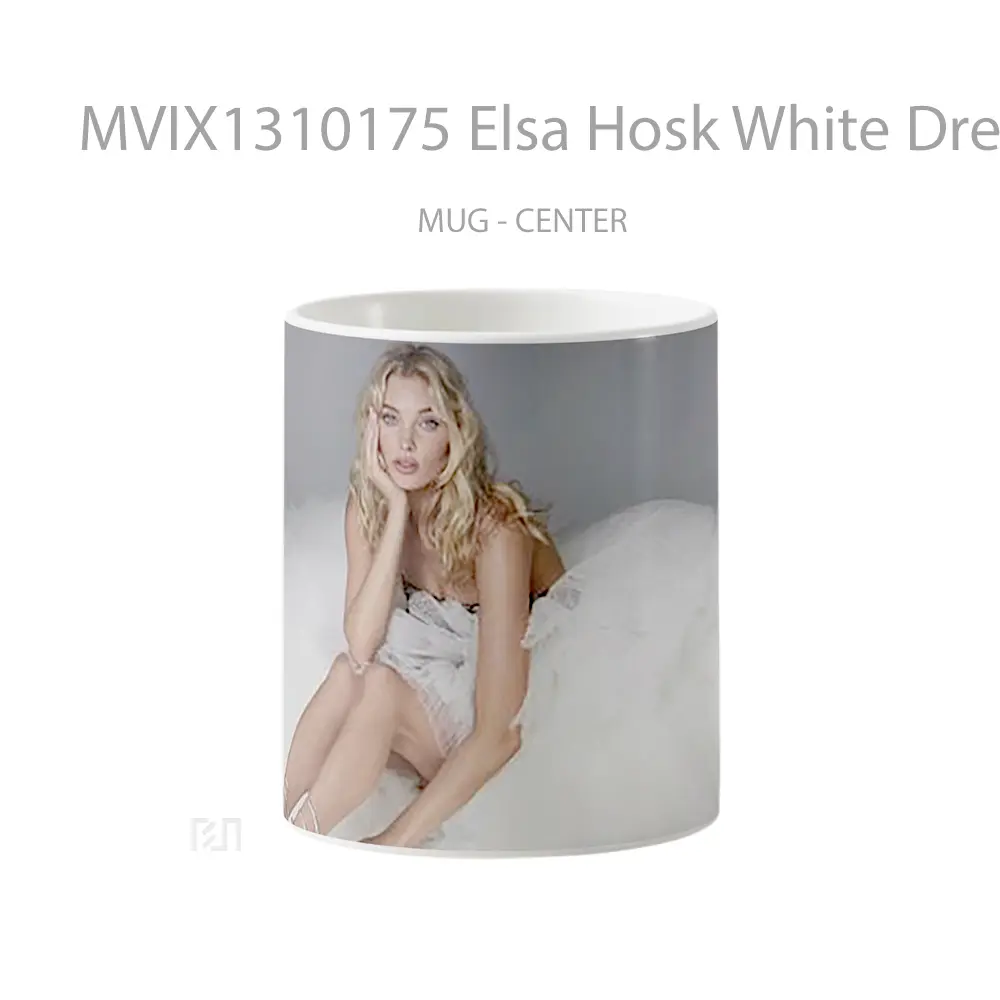 Mug Elsa Hosk White Dress Gelas Keramik Unik