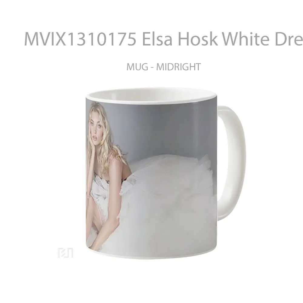Mug Elsa Hosk White Dress Gelas Keramik Unik - All-side / Desain