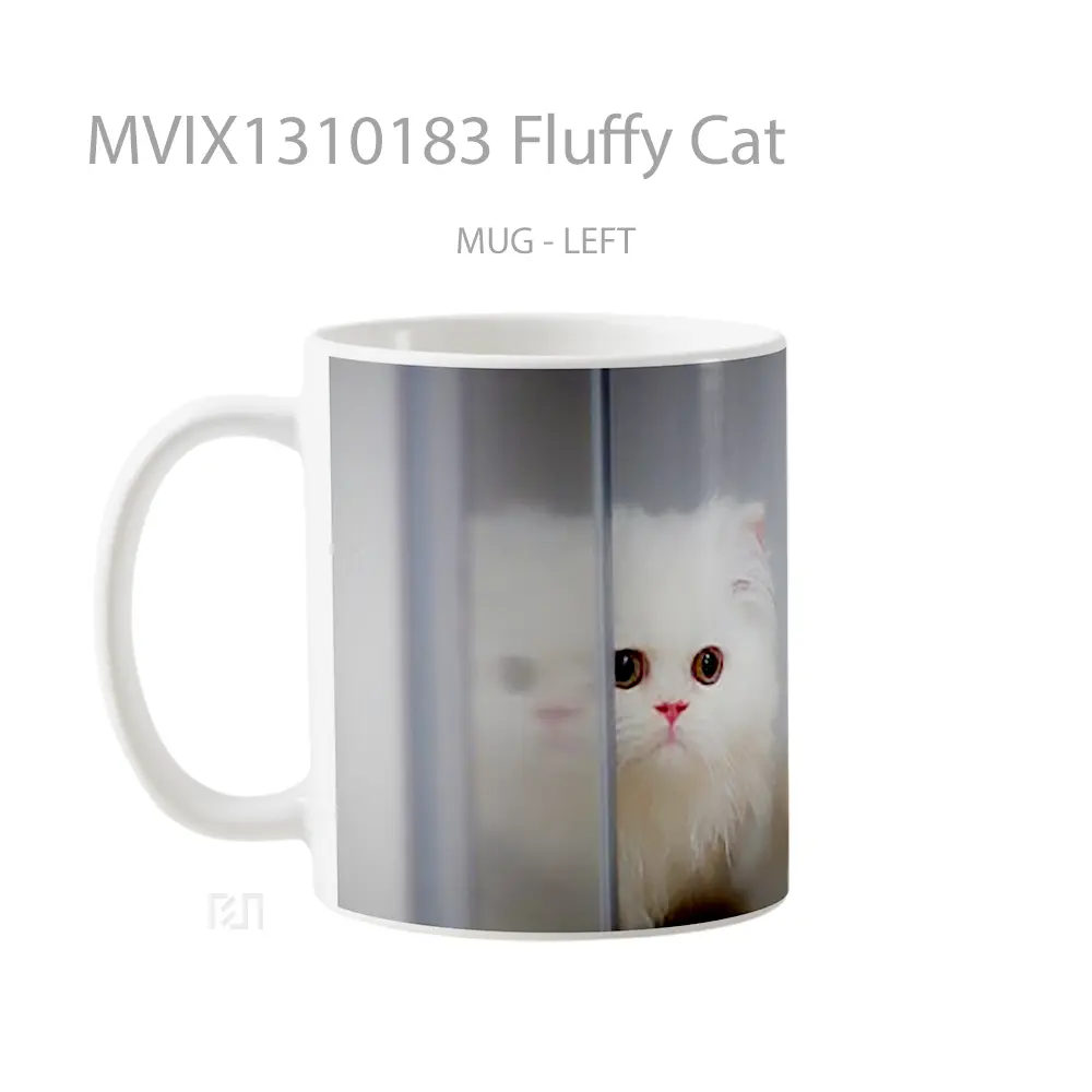 Mug Fluffy Cat Gelas Hewan Lucu - All-side / Desain